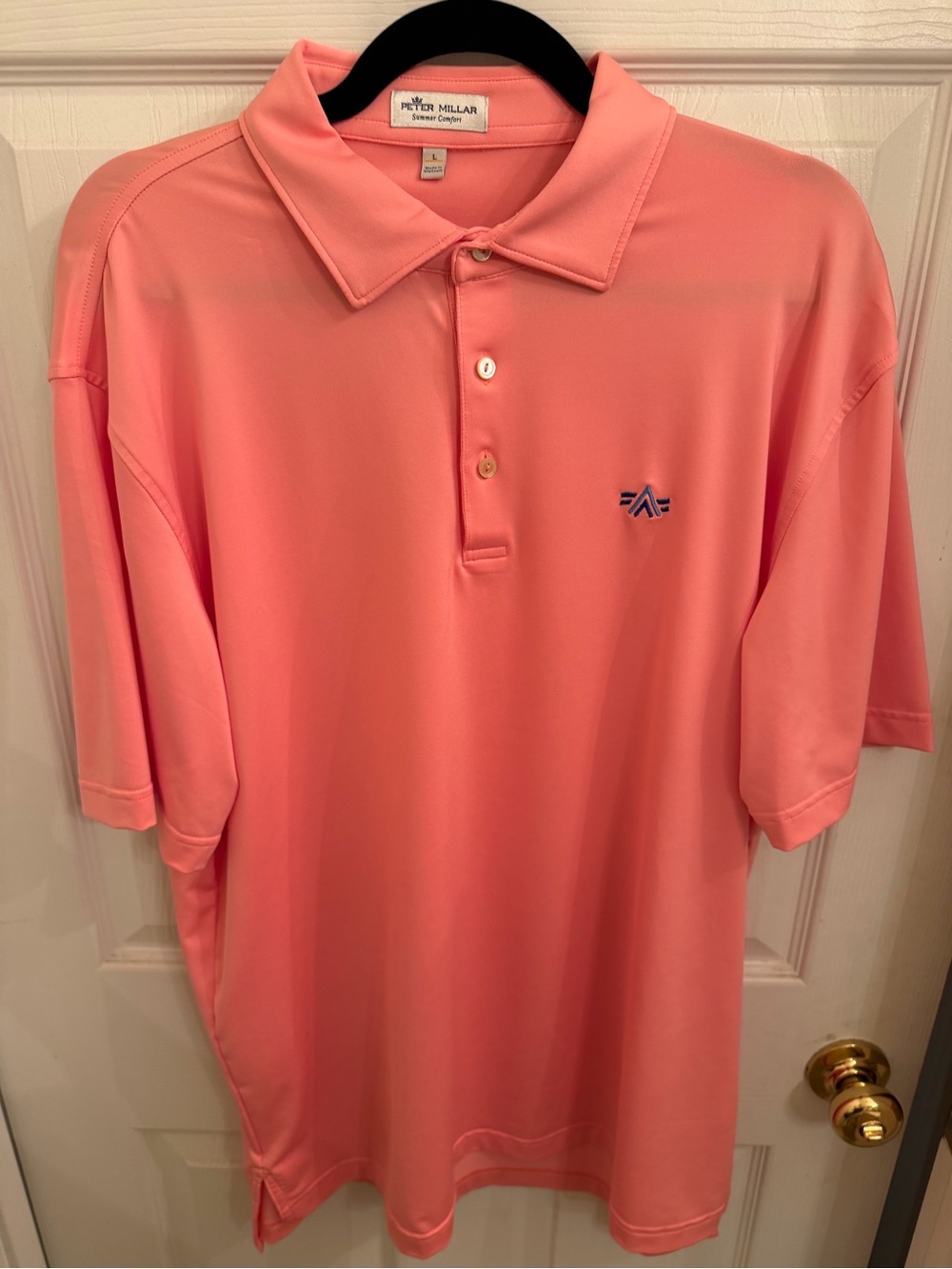 RARE**Peter Millar Coral-Pink Performance Polo Conagree Golf Club Exclusive NWOT